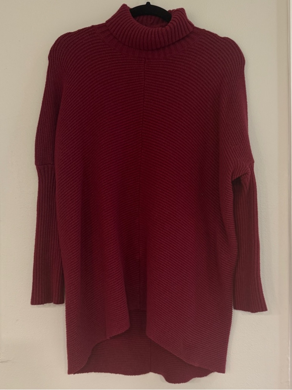 Women's Burgundy Turtleneck Knit Sweater